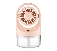 USB Rechargeable Portable Fan with Built In Water Spray Mist Function, Foldable and Compact Design, Adjustable Speeds up to 2 2 Hours Runtime, 70ml Humidifying Water Tank (Pink)