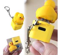 USB Rechargeable Quacking Duck Keychain, Duck Quacking Keychain, Duck Keyboard Keycaps that Quack, Stress Reliever Squeaky Anxiety Stress Relief Sensory