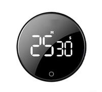 USB Rechargeable Rotating Kitchen Timer One-Button Digital Cooking Timer with Large LCD Display Memory Magnetic for countdown Timer for Classroom Study Focus Silent Visual Timer with LED Light for(B)