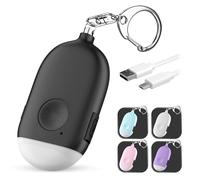 USB Rechargeable Self Defense Personal Alarm Keychain - 130 dB Security Emergency Siren with LED Light - SOS Safety Alert Device Key Chain for Women, Kids, and Elderly by WETEN (Black)