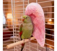 USB Rechargeable Self Heating Bird Fleece Corner Blanket,Winter Warm Parrot Bed Snuggle Hut,Warmer Bird House Nest Cage Cuddle Hanging Toy for Parakeet Cockatiels Pigeon (Pink)