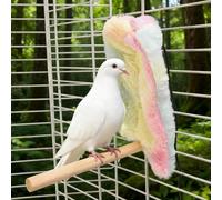 USB Rechargeable Self Heating Bird Fleece Corner Blanket,Winter Warm Parrot Bed Snuggle Hut,Warmer Bird House Nest Cage Cuddle Hanging Toy for Parakeet Cockatiels Pigeon (Yellow & Pink)