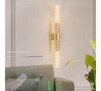 USB Rechargeable Wall Lamp with Remote Control, Dimmable Wireless LED Sconce, Modern Indoor Acrylic and Glass Design for Bedroom and Corridor, 3000-6500K