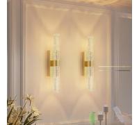 USB Rechargeable Wall Lamp with Remote Control, Dimmable Wireless LED Sconce, Modern Indoor Acrylic and Glass Design for Bedroom and Corridor, 3000-6500K