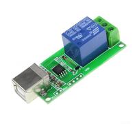 USB Relay Module 1-Channel 5V HID Driverless PC Control Switch for Smart Home Automation Industrial Control AC 250V/10A DC 30V/10A with Software and C++ Library Blue
