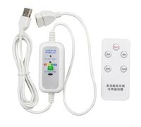 USB Remote Control, Timing Cable, USB Extension Cord, 4-Speed Timer for USB Fans, LED Lights, 150cm Power Line for Home Office