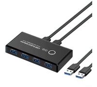 USB Sharing Switcher, 3.0 4 Inputs 2 Outputs Seamless Device Sharing Computer Peripheral Hub Multi-Device Control Button Switch Desktop