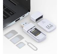 USB SIM Card Reader - Sim Card Adapter Kit with Eject Pin - Micro/Nano/Standard Sim Card Readers - USB to S im Card Adapter Edit and Read Messages/Contacts - Plug & Play for Windows/MacOS 11.1