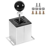 USB Simulator Shifter Compatible with Logitech G29 /G27 /G25 /G920 T300RS/GT Steering Wheel , Applicable for ATS ETS Dust WRC Sim Racing Games H Shifter with Carbon Fiber Grip - 7+R White(PC System)