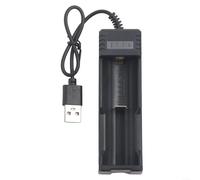 USB Smart Battery Charger for 14500, 14650, 18350, 26650 & 3.7V Lithium Batteries - Dual Slot, 5V/2A Input, LED Charging Indicators, ABS Housing(Single slot)