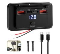 USB Socket 12 V Installation with 76 W 4 Ports 36 W PD + 18 W QC3.0 for Motorhome