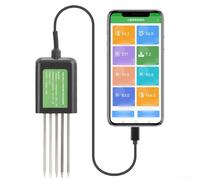 USB Soil Moisture Meter 7 in 1 for Android, IP68 Earth Tester with PH/EC/Temperature/NPK, Real Time Data Analysis for Agriculture and Horticulture
