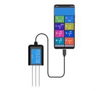 USB Soil Sensor for Agricultural Monitoring - IP68 Waterproof Moisture & Temperature Meter with Conductivity Testing - Real-Time Data for Gardens & Farms (Model C)(B)