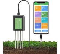USB Soil Tester for pH, Temperature, Moisture, NPK Nutrients Analysis - Digital Soil Fertility Test for Indoor and Garden Plants