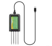 USB Soil Tester Sensor with Moisture, Conductivity, Temperature, pH, Salinity, NPK Measurement, IP68 Waterproof Probe, for Android and for HONGMENG Systems for Agriculture and Research