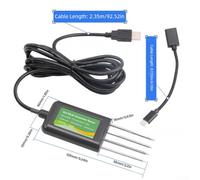 USB Soil Tester with NPK, pH, Moisture, Temperature, Salinity & Conductivity Meter, IP68 Waterproof 316L Stainless Steel Probe for Agriculture and Gardening