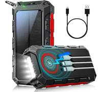 usb solar charger,SunCharge Pro 20000mAh Solar Power Bank | IPX5 Waterproof with Wireless Charger & Flashlight,Solar Charging & 3.5A Fast Charge | Essential for Camping, Hiking & Emergency Kits