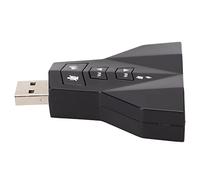 USB Sound Adapter, Virtual 7.1 Channel USB Sound Card Dual Headphone Microphone Jack with LED Light for Laptop for for Computer