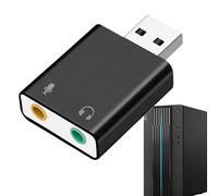 USB Sound Card - 3.5mm Audio Adapter, Plug and Play Card, Compact Enhancement Equipment With DirectSound 3D Effect | Aluminum alloy for Laptop Desktop Speaker Headset Microphone Connection