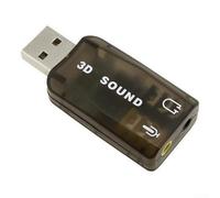 USB Sound Card 5.1 Channel External Audio Interface for PC Laptop - Virtual Surround Gaming Adapter with Digital Knob - Black Plastic 5.2x2.3cm(Black)