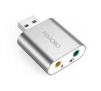 USB Sound Card, 7.1 Channel External Microphone Audio Jack Adapter Clear Sound for PC, Laptop, Mac, PS4, Headphone (Plug and Play No Drivers Needed)