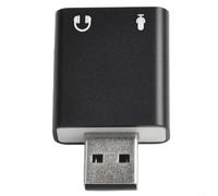 USB Sound Card 7.1 Virtual Surround External Audio Adapter for PC Laptop - and Play 3.5mm Jack Headset Mic Converter for Gaming Zoom Calls Black(Black)