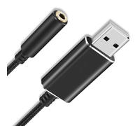 USB Sound Card Adapter External Sound Adapter Stereo Sound Card Converter 3.5mm Auxiliary Microphone Wrap Top Desktop