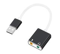 USB Sound Card Adapter External Sound Adapter Stereo Sound Card Converter 3.5mm Auxiliary Microphone Wrap Top Desktop