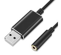 USB Sound Card Adapter External Sound Adapter Stereo Sound Card Converter 3.5mm Auxiliary Microphone Wrap Top Desktop