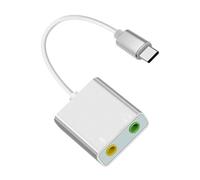 USB Sound Card Adapter External Sound Adapter Stereo Sound Card Converter 3.5mm Auxiliary Microphone Wrap Top Desktop