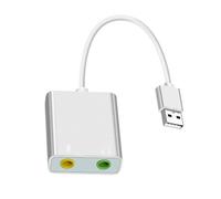USB Sound Card Adapter External Sound Adapter Stereo Sound Card Converter 3.5mm Auxiliary Microphone Wrap Top Desktop