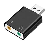 USB Sound Card Adapter - USB 3.5mm Audio Adapter | Plug And Play External Sound Card Jack | 7.1 Channel Aluminum Alloy For Laptops Desktops PC Headphones