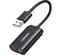 USB Sound Card USB 2.0 to 3.5mm Audio Adapter Dual Aux Stereo Headphone