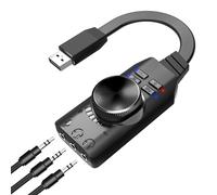 USB Sound Card: USB Audio Interface for Improved Sound Quality, Compatible with Y | Easy Plug-and-Play Installation, Features Microphone Input and Headphone Output