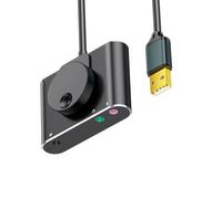 USB Sound Card Volume Control External Stereo Sound Card Control USB to 3.5mm Adapter for PC Laptop Desktop Headset Stereo