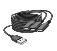 USB Splitter 1 in 3 Out(6.6ft/2m), USB Y Splitter, Data & Charger Power Split Adapter for Mac,Xbox One Series X/S,Cell Phone,PS5,Lapt (NOT for Monitor)