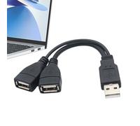 USB Splitter 2 in 1 Out | Splitter USB Y Port Multi-Port Versatile Cable Male to Female for Keyboard, Printer, Laptop