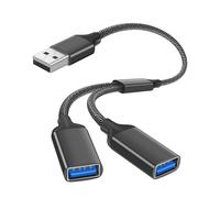 USB Splitter 2 Port,1 in 2 out Adapter,Double USB Adapter Double Adapter Male to Dual Female Splitter Data Transfer Power Charging Extension Cable Compatible with Laptop Mac for Flash Drive,Keyboard