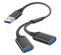 USB Splitter 2 Port,USB Male to Double Female Extension Cord Adapter,Usb splitter,1 In 2 Out Dual Extender Hub Compatible with Laptop Mac Car PS4 PS5 for Flash Drive etc