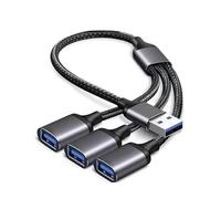 USB Splitter 3 Port, Multiple USB Port Extension Multi Ports Extender Multiport 1 In 3 Out Adapter 1xUSB3.0 2xUSB2.0 Adaptors For Data Transfer Laptop Car TV Charging Printer
