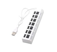 USB Splitter 7 Port Power Expander USB2.0 Data Adapter Individual Switches For PC Multi Port With Control