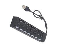 USB Splitter 7 Port Power Expander USB2.0 Data Adapter Individual Switches For PC Multi Port With Control