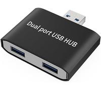 USB Splitter Adapters, USB 3.0 HUB,1 Male to 2 Female Power Cord Extension Hub Adapter for Any Mobile Device（Dual ports have data and charging ）