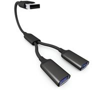 USB Splitter Cable 1 IN 2 OUT 1FT,USB 2.0 Male to Dual Female Extension Cord,Double Data+Charger Y Split Adapter USBA Port Hub for Laptop,PC/Computer,Desktop,Keyboard/Mouse,LED,TV,Printer,Xbox/PS4/PS5