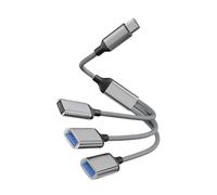 USB Splitter Cable Carriage - Extension Cable for Data Charger, 1FT USB Hub Adapter 1 in 3 Off Connector | TV PC Laptop Keyboard Charging Transfer Accessory Portable Multiport Cable