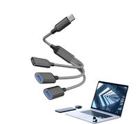 USB Splitter Cable PC - -Port Cord, Charging Adapter | 1ft U.S.B Expansion Cablee 1 In 3 Out for Laptop Connection, Car Interface, Flash Drive, Computer Keyboard Data Access