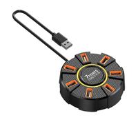 USB Splitter Cable, Round Data USB Hub Splitter, 7-Port USB Adapter, Practical USB Hub, Portable USB Splitter, Multi-Functional USB Hub, Colorful LED USB Splitter, USB Adapter For Keyboard,