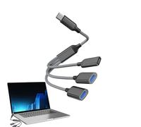 USB Splitter Cable - Triple Port Adapter, Short Charger Cord, mlti Device Connector | Compact Extension Charging Cord Design, Signal Transfer Hub For Car Laptop Computer Keyboard Flash Drive