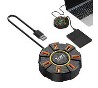USB Splitter Cable, USB Hub Splitter | USB Adapter Splitter Round Data USB Hub 7 Ports - Practical, Portable, Multi-Function Accessory with Color Key Light