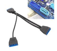 USB Splitter for Motherboard - High-Speed USB 3.0 Cable Header | Audio and Data Connectors for Laptops, Cameras, Printers, Scanners, Desktop Computers, 19-Pin PCI-E Oneto Two Extension